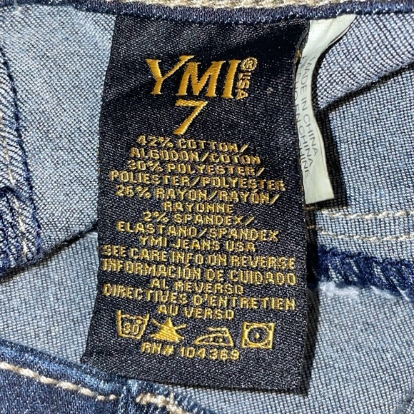 •YMI•NWT MIDNIGHT SKY BLUE ESSENTIAL HI-RISE LUXURIOUS SOFT PREMIUM DENIM SIZE 7 - Picture 10 of 13